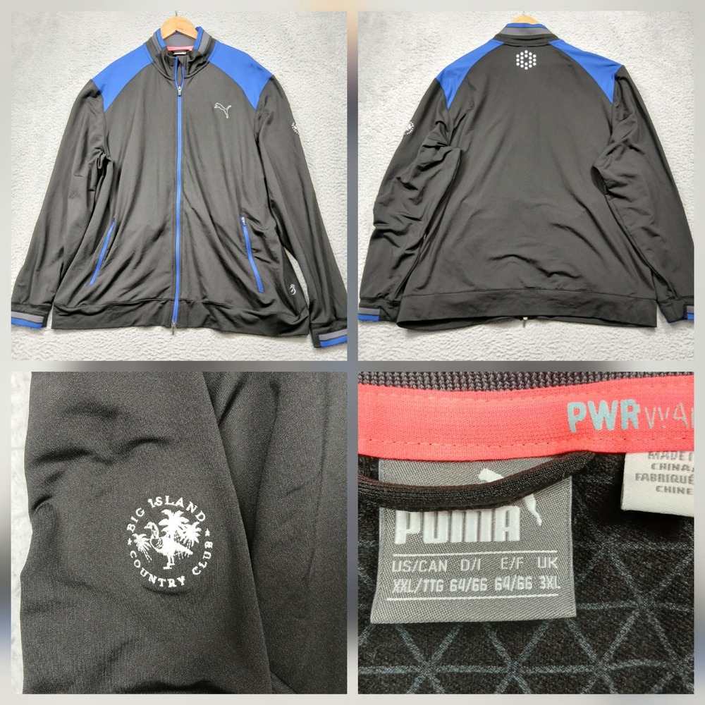 Puma Golf Jacket Men's 3XL Black Blue Full Zip Big Island Country Club